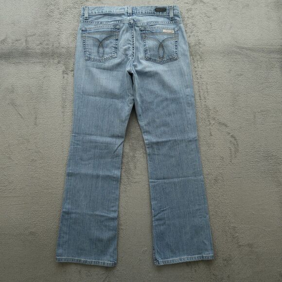 Calvin Klein Jeans Women's Size 8 Blue Mid-Rise Flare Denim 31.5" Inseam Stretch - Picture 15 of 16